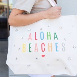 NWT Aloha Beaches Canvas Tote Beach Bag